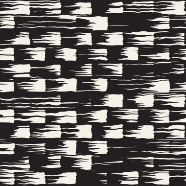 Vektör Dikişsiz desen fırça çizgileri ve vuruş. Siyah ve beyaz arka plan mürekkep elemanları ile. El doku boyalı.