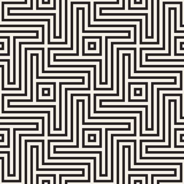 Soyut geometrik desen çizgili satırlar. Sorunsuz vektör ackground. Siyah ve beyaz kafes doku.