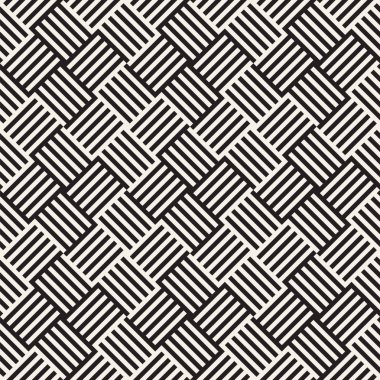 Soyut geometrik desen çizgili satırlar. Sorunsuz vektör ackground. Siyah ve beyaz kafes doku.