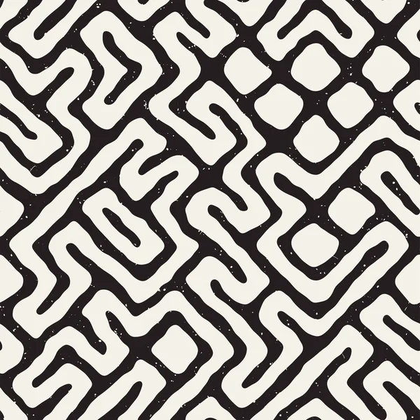 Labirent çizgileri ile Seamless modeli. Tek renkli arka plan. Vektör el çekilmiş labyrinth.