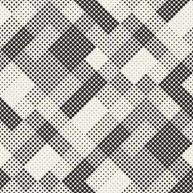 Modern şık noktalı resim doku. Rastgele boyut daireler ile sonsuz arka plan. Vektör Seamless Modeli.