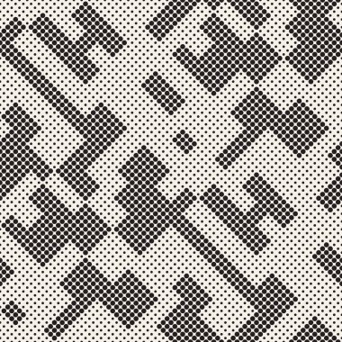 Modern şık noktalı resim doku. Rastgele boyut daireler ile sonsuz arka plan. Vektör Seamless Modeli.
