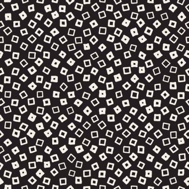 El çekilmiş siyah beyaz mürekkep soyut seamless modeli. Vektör şık grunge doku. Tek renkli şekiller boya fırça satırları dağınık