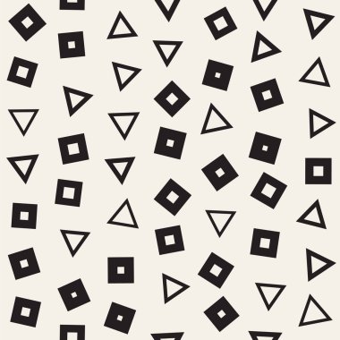 Sorunsuz ilkel karmakarışık minimalizm desenleri. Geometrik şekiller rastgele dağılmış. Arka plan tasarım