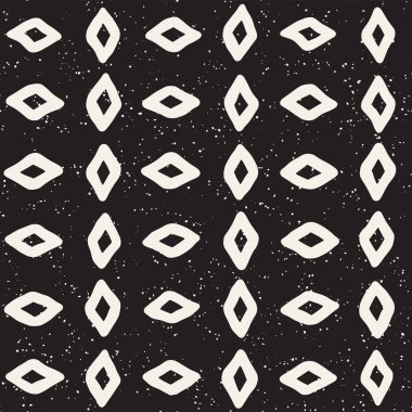 El ile Seamless Modeli hatları çizilmiş. Arka plan serbest fırça darbeleriyle. Siyah ve beyaz doku. Kağıt ambalaj için süsleme.