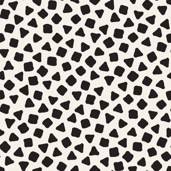 El çekilmiş siyah beyaz mürekkep soyut seamless modeli. Vektör şık grunge doku. Tek renkli şekiller boya fırça satırları dağınık