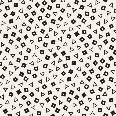 Sorunsuz ilkel karmakarışık minimalizm desenleri. Geometrik şekiller rastgele dağılmış. Arka plan tasarım