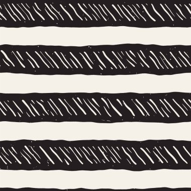 Elle çizilmiş stil seamless modeli. Soyut geometrik döşeme arka plan siyah ve beyaz. Vektör doodle hat kafes