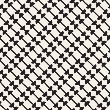 El ile Seamless Modeli hatları çizilmiş. Arka plan serbest fırça darbeleriyle. Siyah ve beyaz doku. Kağıt ambalaj için süsleme.