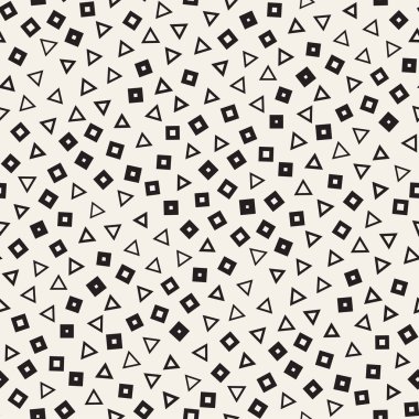 Sorunsuz ilkel karmakarışık minimalizm desenleri. Geometrik şekiller rastgele dağılmış. Arka plan tasarım