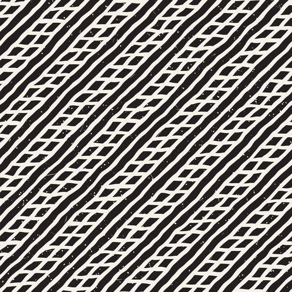 Elle çizilmiş stil seamless modeli. Soyut geometrik döşeme arka plan siyah ve beyaz. Vektör doodle hat kafes
