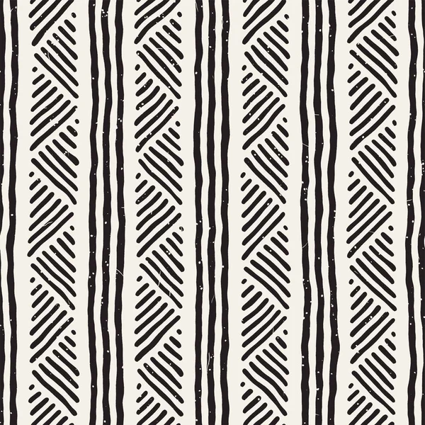 Elle çizilmiş stil etnik seamless modeli. Soyut geometrik çizgiler arka plan siyah ve beyaz.