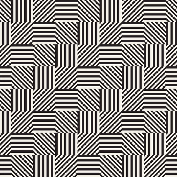 Abstracte geometrische patroon met strepen, lijnen. CHTERGROND van naadloze vector. Zwart-wit rooster textuur. — Stockvector