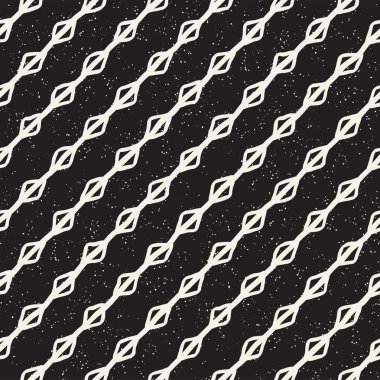 El ile Seamless Modeli hatları çizilmiş. Arka plan serbest fırça darbeleriyle. Siyah ve beyaz doku. Kağıt ambalaj için süsleme.