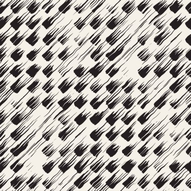 Vektör Dikişsiz desen fırça çizgileri ve vuruş. Siyah ve beyaz arka plan mürekkep elemanları ile. El doku boyalı.