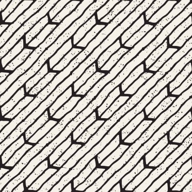 Elle çizilmiş stil seamless modeli. Soyut geometrik döşeme arka plan siyah ve beyaz. Vektör doodle hat kafes