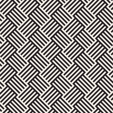 Soyut geometrik desen çizgili satırlar. Sorunsuz vektör ackground. Siyah ve beyaz kafes doku.