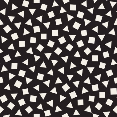 Sorunsuz ilkel karmakarışık minimalizm desenleri. Geometrik şekiller rastgele dağılmış. Arka plan tasarım