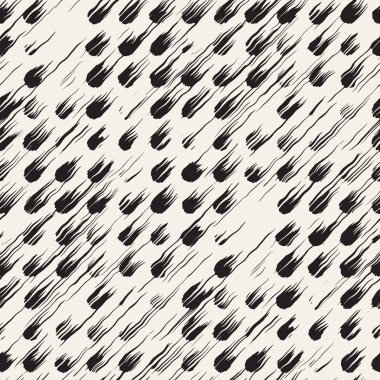 Vektör Dikişsiz desen fırça çizgileri ve vuruş. Siyah ve beyaz arka plan mürekkep elemanları ile. El doku boyalı.
