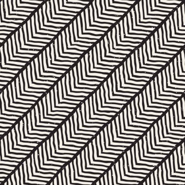 Elle çizilmiş stil seamless modeli. Soyut geometrik döşeme arka plan siyah ve beyaz. Vektör doodle hat kafes