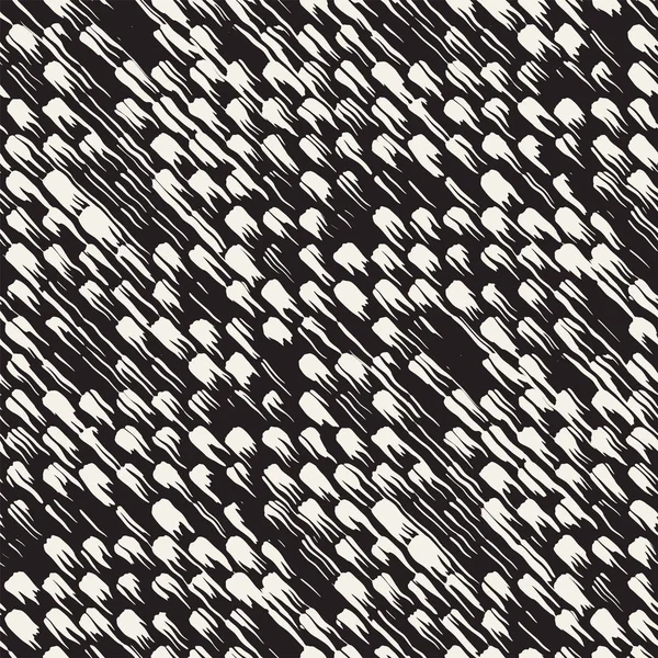 Motif vectoriel sans couture avec des rayures et des coups de pinceau. Fond noir et blanc avec des éléments d'encre. texture grunge peinte à la main . — Image vectorielle