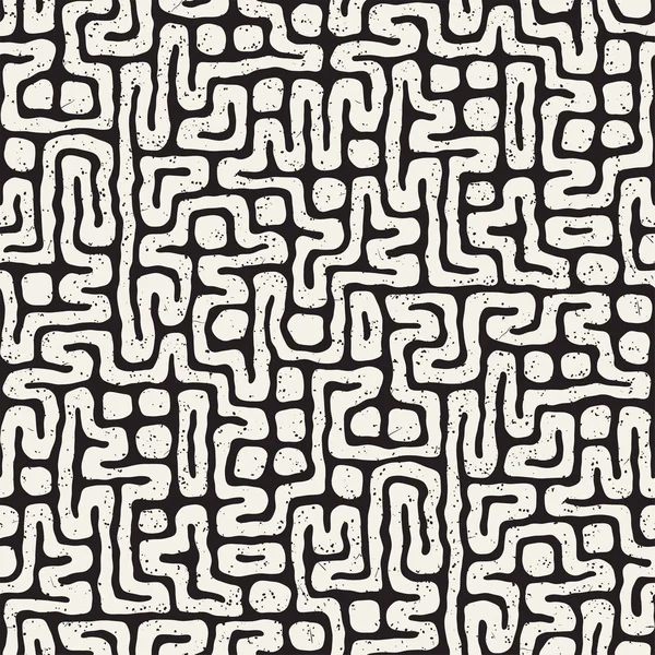 Labirent çizgileri ile Seamless modeli. Tek renkli arka plan. Vektör el çekilmiş labyrinth.