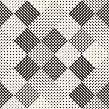 Modern şık noktalı resim doku. Rastgele boyut daireler ile sonsuz arka plan. Vektör Seamless Modeli.