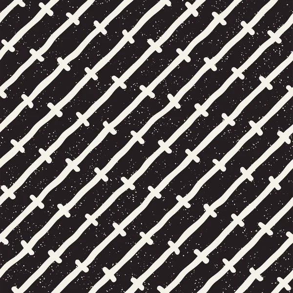 El ile Seamless Modeli hatları çizilmiş. Arka plan serbest fırça darbeleriyle. Siyah ve beyaz doku. Kağıt ambalaj için süsleme.