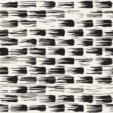 Vektör Dikişsiz desen fırça çizgileri ve vuruş. Siyah ve beyaz arka plan mürekkep elemanları ile. El doku boyalı.