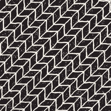 Elle çizilmiş stil seamless modeli. Soyut geometrik döşeme arka plan siyah ve beyaz. Vektör doodle hat kafes