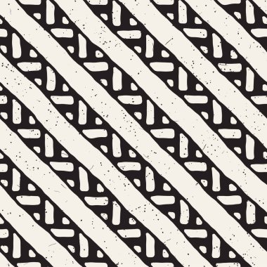Elle çizilmiş stil etnik seamless modeli. Soyut geometrik çizgiler arka plan siyah ve beyaz.