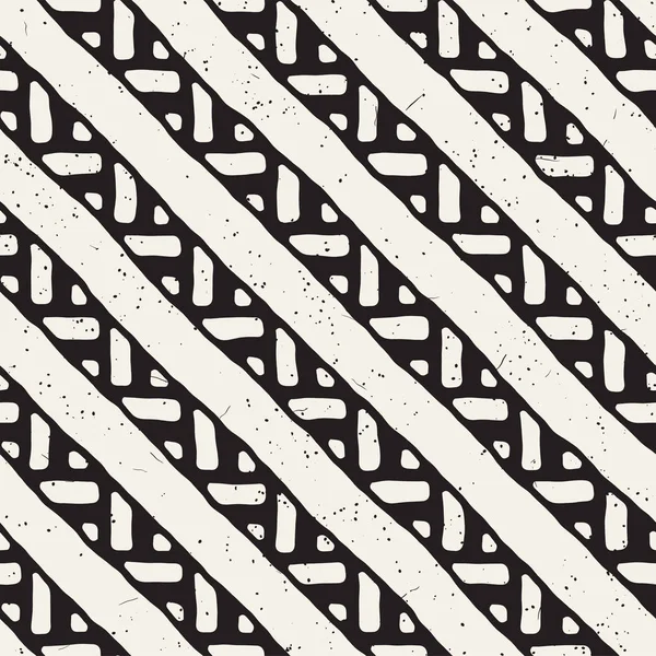Ręcznie rysowane stylu etniczne jednolity wzór. Geometryczne linie tło w czerni i bieli. — Wektor stockowy