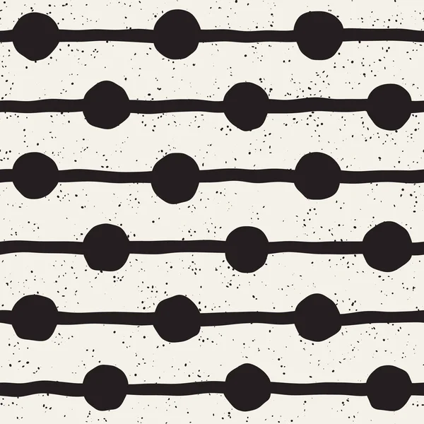 El ile Seamless Modeli hatları çizilmiş. Arka plan serbest fırça darbeleriyle. Siyah ve beyaz doku. Kağıt ambalaj için süsleme.