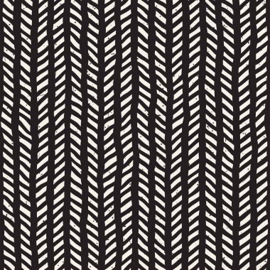 Elle çizilmiş stil seamless modeli. Soyut geometrik döşeme arka plan siyah ve beyaz. Vektör doodle hat kafes