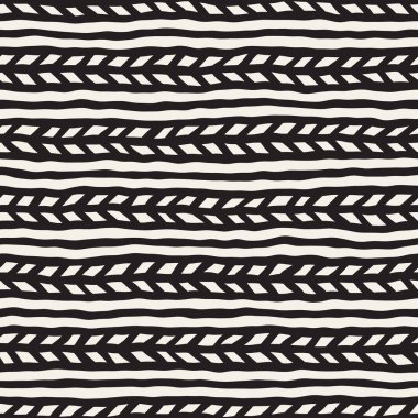 Elle çizilmiş stil seamless modeli. Soyut geometrik döşeme arka plan siyah ve beyaz. Vektör doodle hat kafes