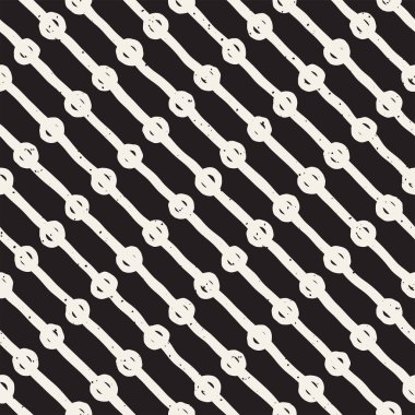 El ile Seamless Modeli hatları çizilmiş. Arka plan serbest fırça darbeleriyle. Siyah ve beyaz doku. Kağıt ambalaj için süsleme.