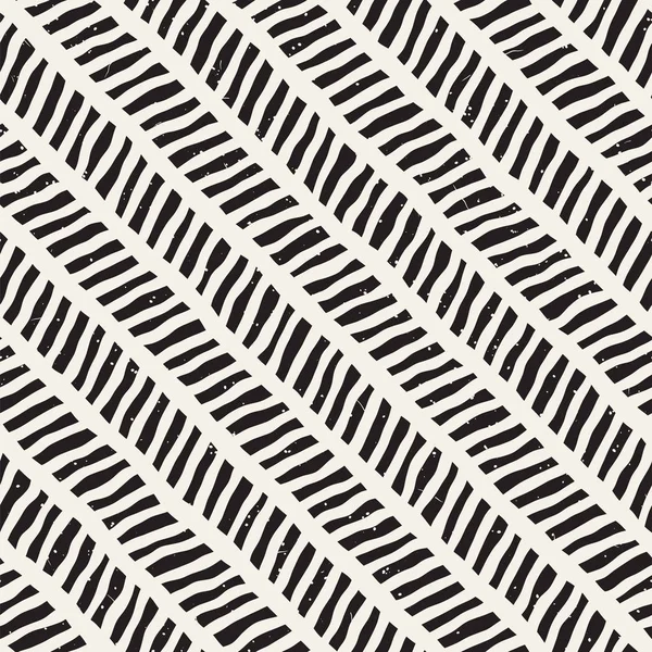 Hand getekende stijl naadloze patroon. De achtergrond van de abstracte geometrische betegeling in zwart-wit. Vector doodle lijn rooster — Stockvector