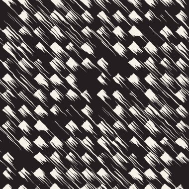 Vektör Dikişsiz desen fırça çizgileri ve vuruş. Siyah ve beyaz arka plan mürekkep elemanları ile. El doku boyalı.