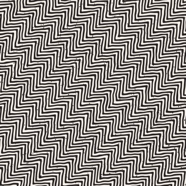 Elle çizilmiş stil seamless modeli. Soyut geometrik döşeme arka plan siyah ve beyaz. Vektör doodle hat kafes