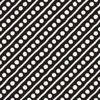 El ile Seamless Modeli hatları çizilmiş. Arka plan serbest fırça darbeleriyle. Siyah ve beyaz doku. Kağıt ambalaj için süsleme.