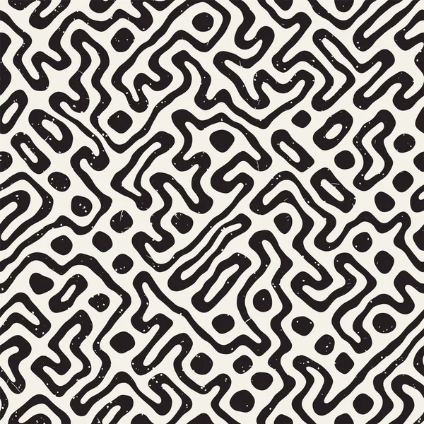Labirent çizgileri ile Seamless modeli. Tek renkli arka plan. Vektör el çekilmiş labyrinth.