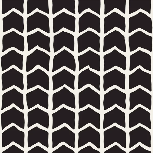 Padrão sem costura estilo desenhado à mão. Plano de fundo geométrico abstrato em preto e branco. Linha de doodle vetorial treliça — Vetor de Stock