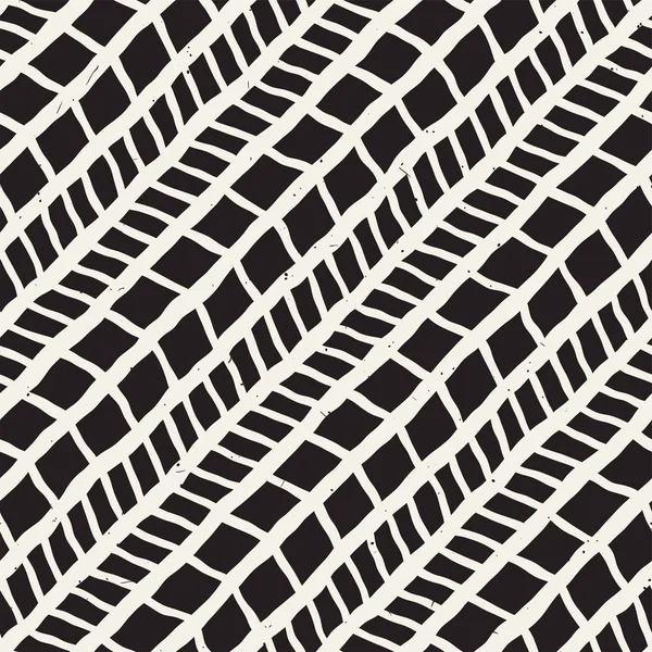 Elle çizilmiş stil seamless modeli. Soyut geometrik döşeme arka plan siyah ve beyaz. Vektör doodle hat kafes