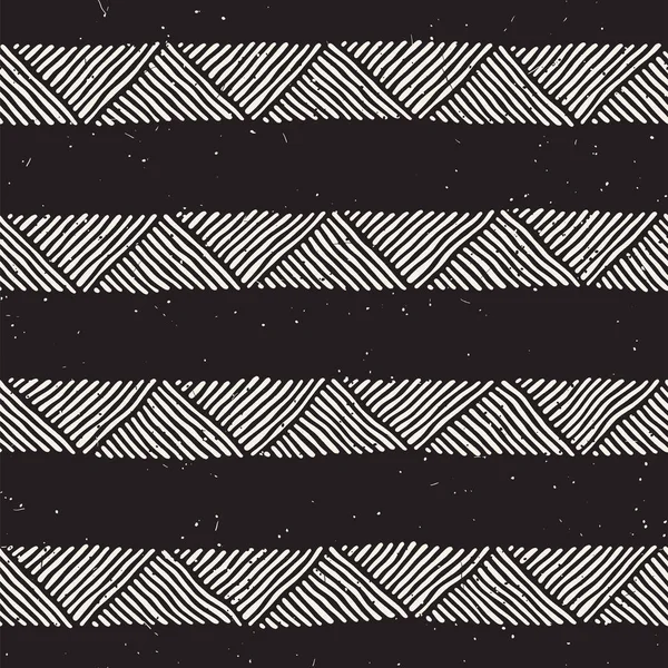 Elle çizilmiş stil etnik seamless modeli. Soyut geometrik çizgiler arka plan siyah ve beyaz.