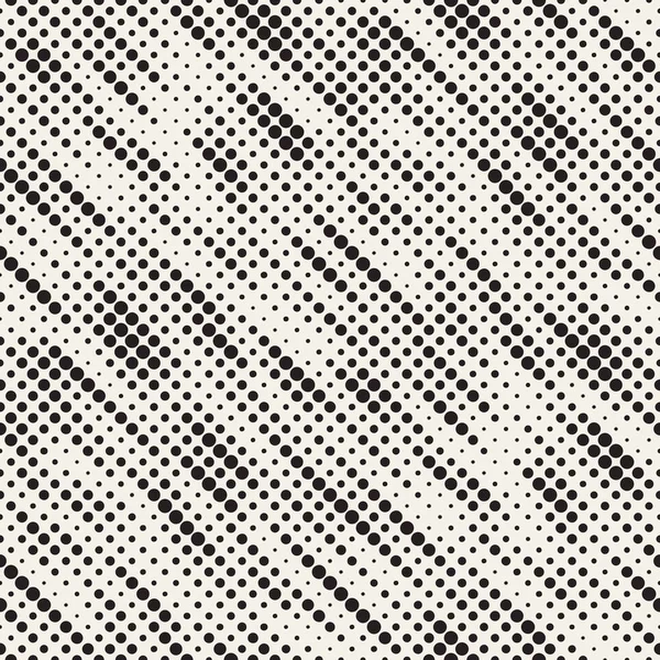 Moderne stijlvolle halftoon patroon. Eindeloze abstracte achtergrond met cirkels van willekeurige grootte. Naadloze patroon vector. — Stockvector