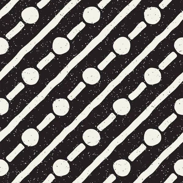 El ile Seamless Modeli hatları çizilmiş. Arka plan serbest fırça darbeleriyle. Siyah ve beyaz doku. Kağıt ambalaj için süsleme.