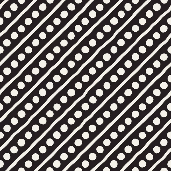 El ile Seamless Modeli hatları çizilmiş. Arka plan serbest fırça darbeleriyle. Siyah ve beyaz doku. Kağıt ambalaj için süsleme.