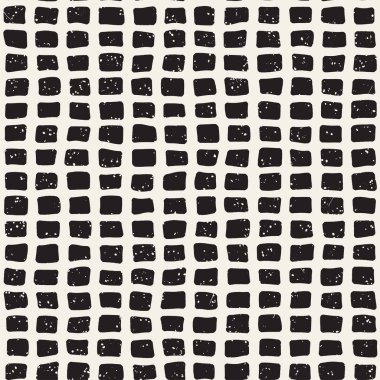 Elle çizilmiş stil seamless modeli. Soyut geometrik döşeme arka plan siyah ve beyaz. Vektör doodle hat kafes