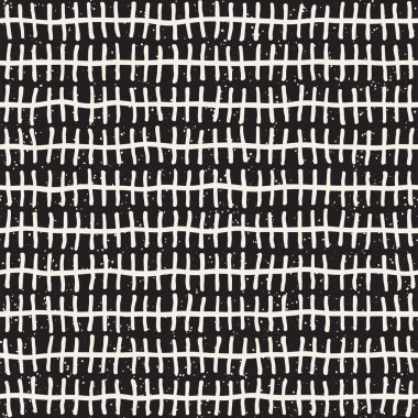 El ile Seamless Modeli hatları çizilmiş. Arka plan serbest fırça darbeleriyle. Siyah ve beyaz doku. Kağıt ambalaj için süsleme.