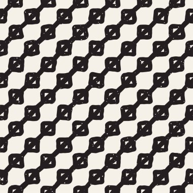 El ile Seamless Modeli hatları çizilmiş. Arka plan serbest fırça darbeleriyle. Siyah ve beyaz doku. Kağıt ambalaj için süsleme.